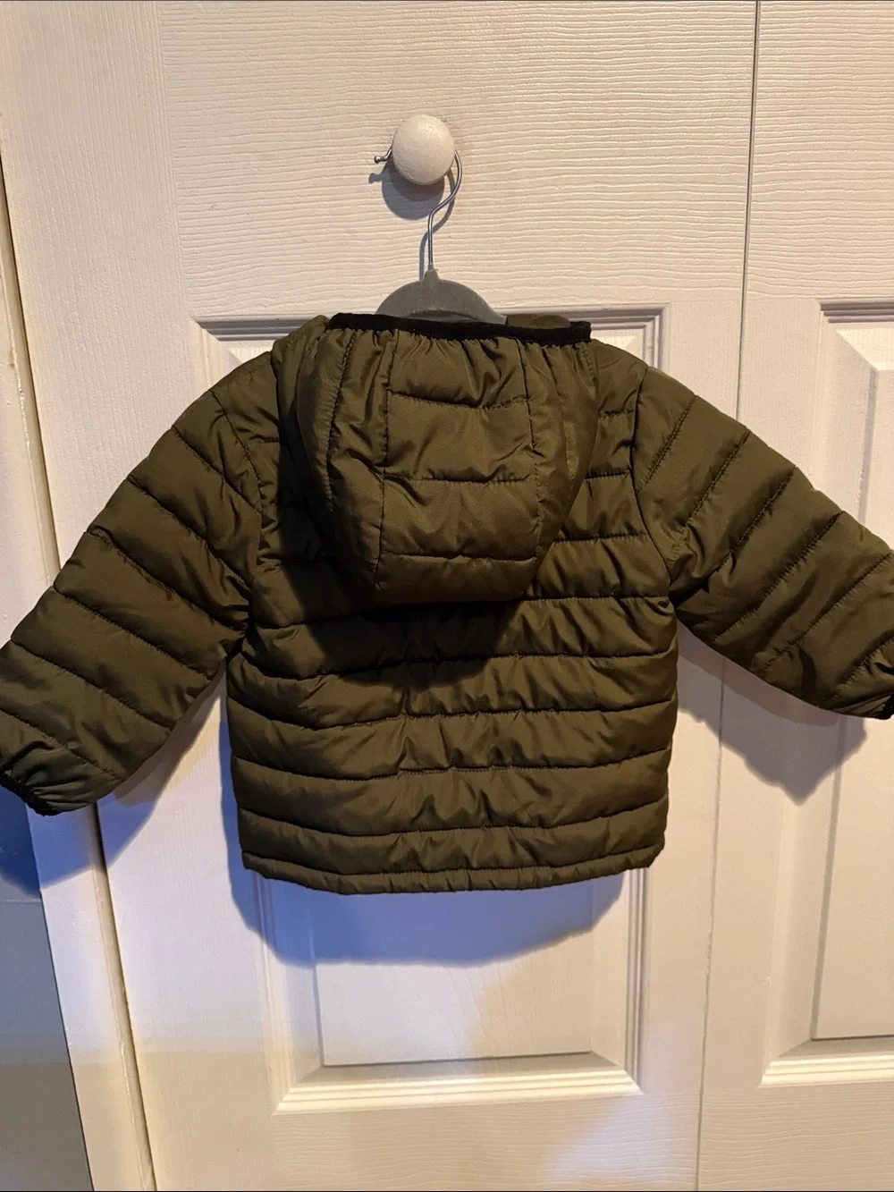 GAP Kids Olive Green Quilted Hooded Puffer Jacket